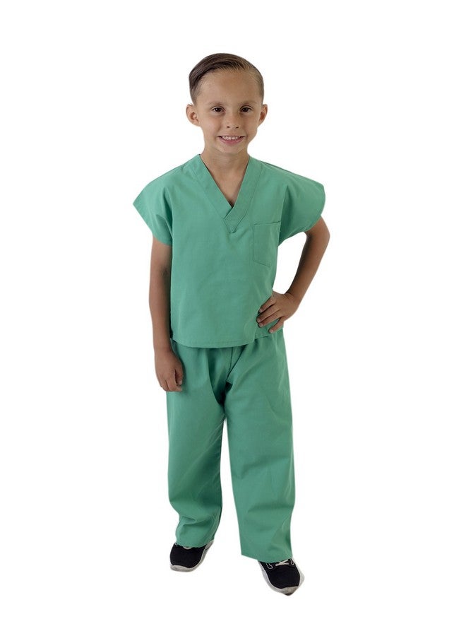 Childrens Scrub Set-Soft Touch-Role Play Costume Set (Surgical Green, 12/14)