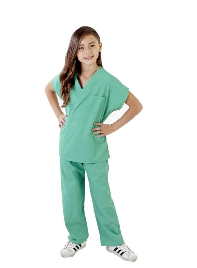 Childrens Scrub Set-Soft Touch-Role Play Costume Set (Surgical Green, 12/14)