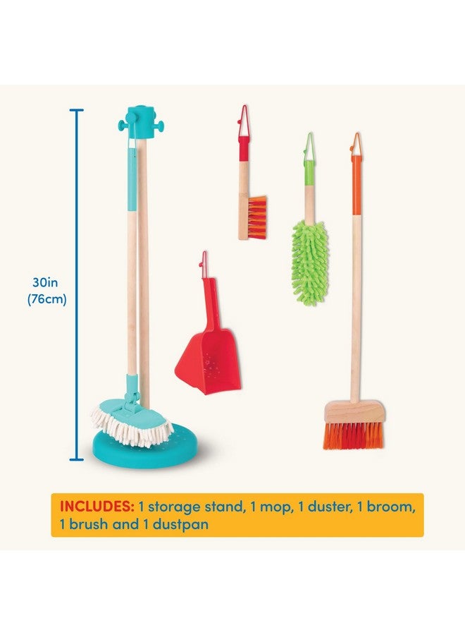 Kids Cleaning Set Cleaning Toys For Toddlers Children Pretend Play Kit Broom Mop Brush Dustpan Duster Sweep N' Clean 2 Years +