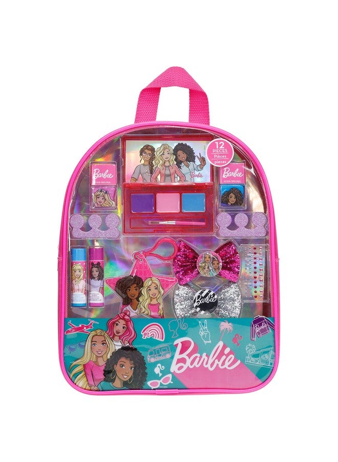 Nley Girl Backpack Cosmetic Makeup Gift Bag Set 12 Pcs Includes Lip Gloss, Nail Polish & Hair Accessories For Kids Teen Tween Girls, Ages 3+ Perfect For Parties, Sleepovers And Makeovers