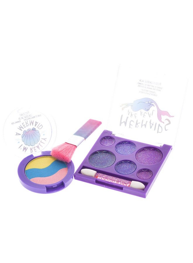 Mermaid Vibes Makeup Set With 8 Pieces, Including Lip Gloss, Nail Polish, Body Shimmer And More In Mermaid Bag, Ages 3+ For Parties, Sleepovers And Makeovers