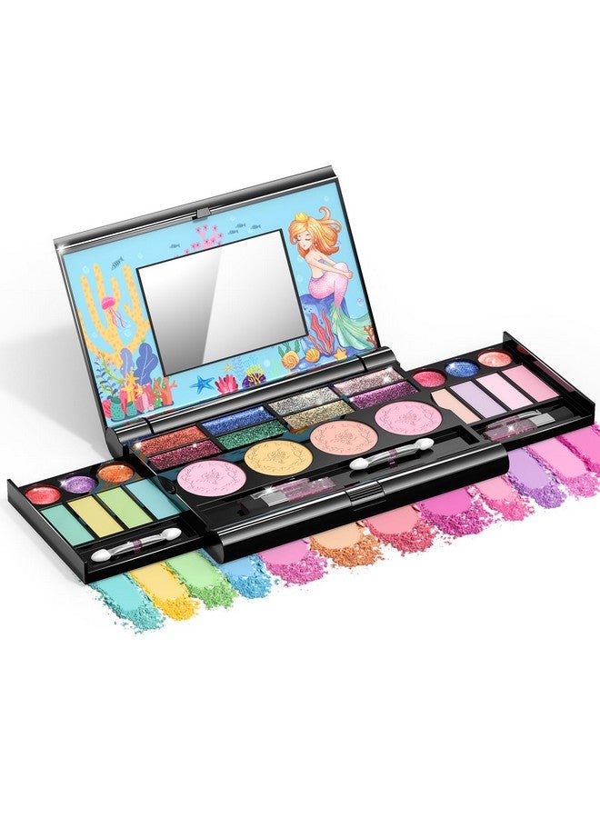 Kids Makeup Kit For Girl,Mermaid Makeup For Kids,Safe& Non-Toxic Make Up For Little Girls Gift Kids Child Toddler Toys For Age 3 4 5 6 7 8 10 Years Old Birthday