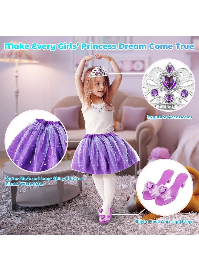 Princess Dress Up Toys For Girls Age 3 4 5 6 7, Kids Girls Role Play Set Gift With Princess Dresses, Princess Shoes,Pretend Play Birthday Gift, Jewelry Boutique Kit For Toddler Girls Party Favors