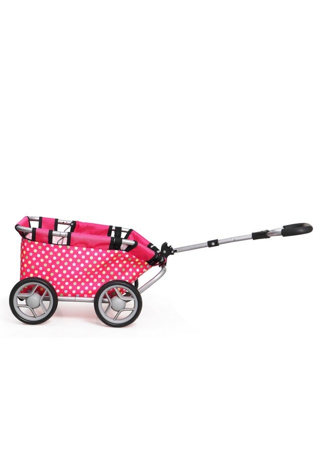 Baby Doll Wagon Toy Wagon For Doll Accessories Toy Wagon For Kids New Year Toys Gift Boys Girls Baby Doll Wagon Toy Storage Wagon Doll Furniture (Polkadot)