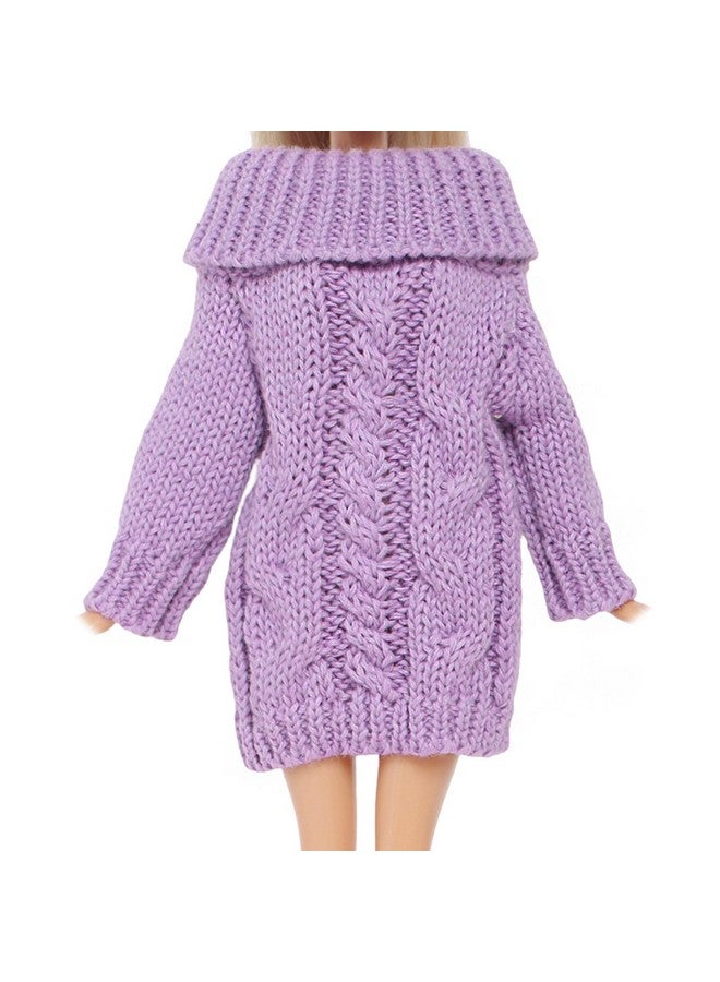 Winter Turtleneck Sweater Clothes For 11.5 Inch Girl Doll Accessories (Purple)