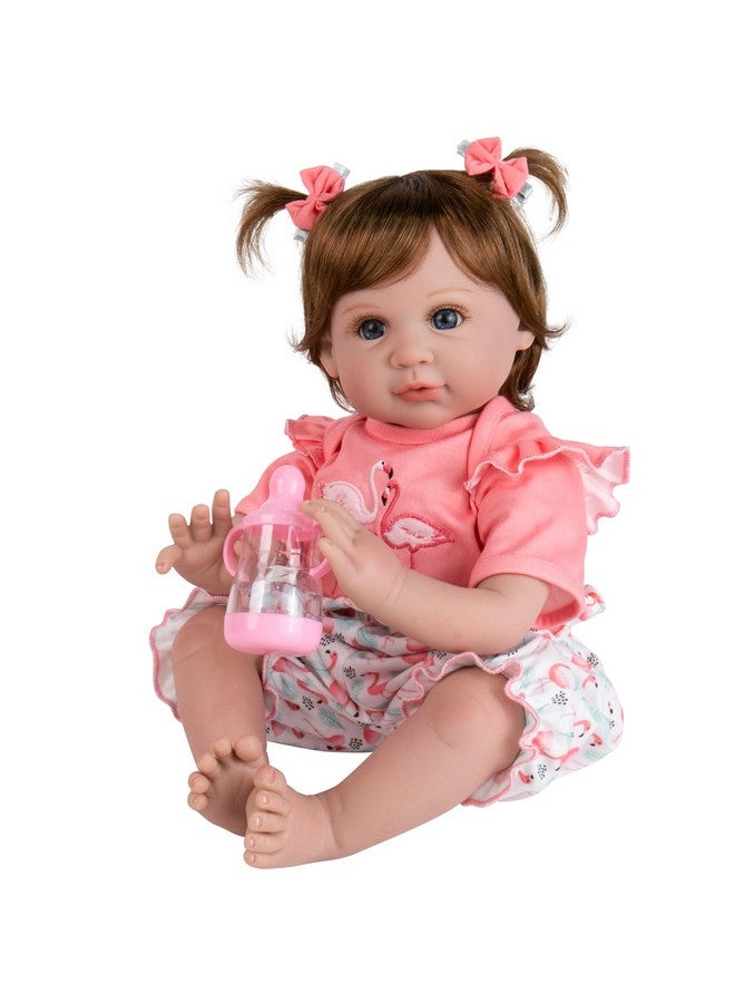 Reborn Baby Girl Doll,22 In Realistic Newborn Baby Dolls,Adorable Lifelike Babies,Weighted Reborn Toddler With Flamingo Toy Gifts Set For Kids 3 Year Old