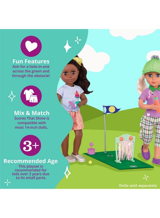 Scores That Shine Mini Golf Set For 14Inch Dolls Toys Clothes & Accessories For Girls 3Yearold & Up