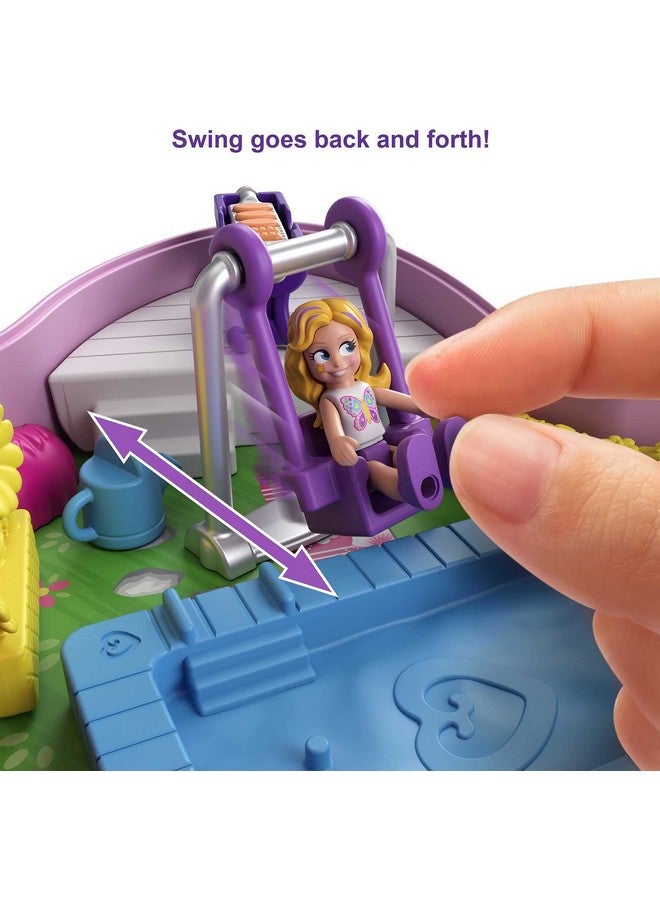 Compact Playset, Backyard Butterfly With 2 Micro Dolls & Accessories, Travel Toys With Surprise Reveals