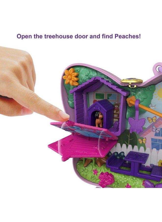 Compact Playset, Backyard Butterfly With 2 Micro Dolls & Accessories, Travel Toys With Surprise Reveals