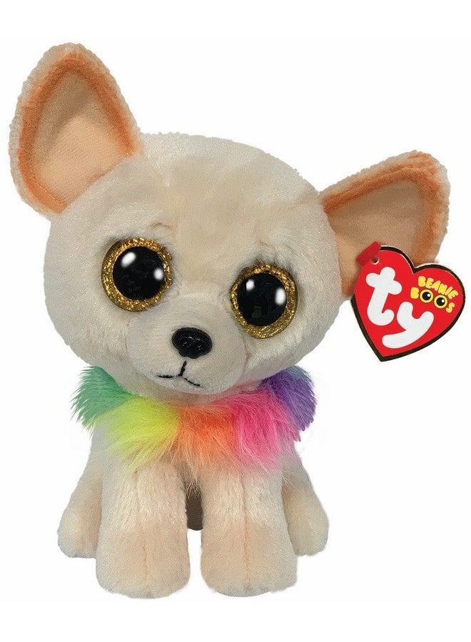 Plush Beanie Boos Chihuahua Dog Chewey Brown Multicoloured Collar Gold Glitter Eyes The Plush With Big Sparkling Eyes 15 Cm 36324