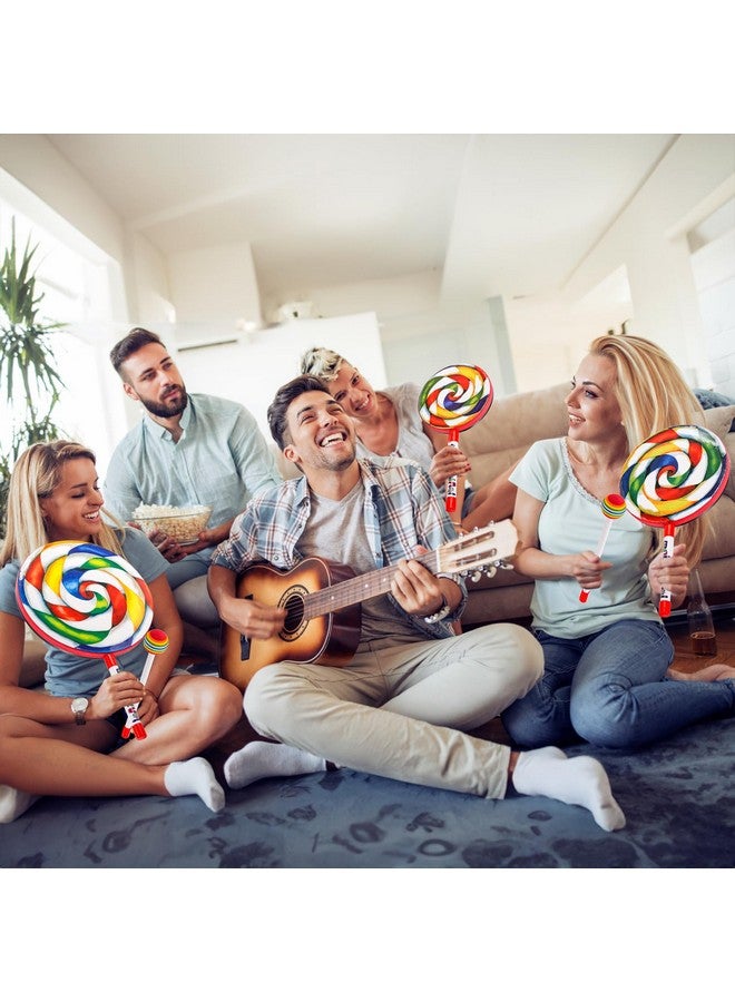 2 Pieces 8 Inch Lollipop Drum With Drum Beater Lollipop Hand Drum Musical Educational Percussion Instrument