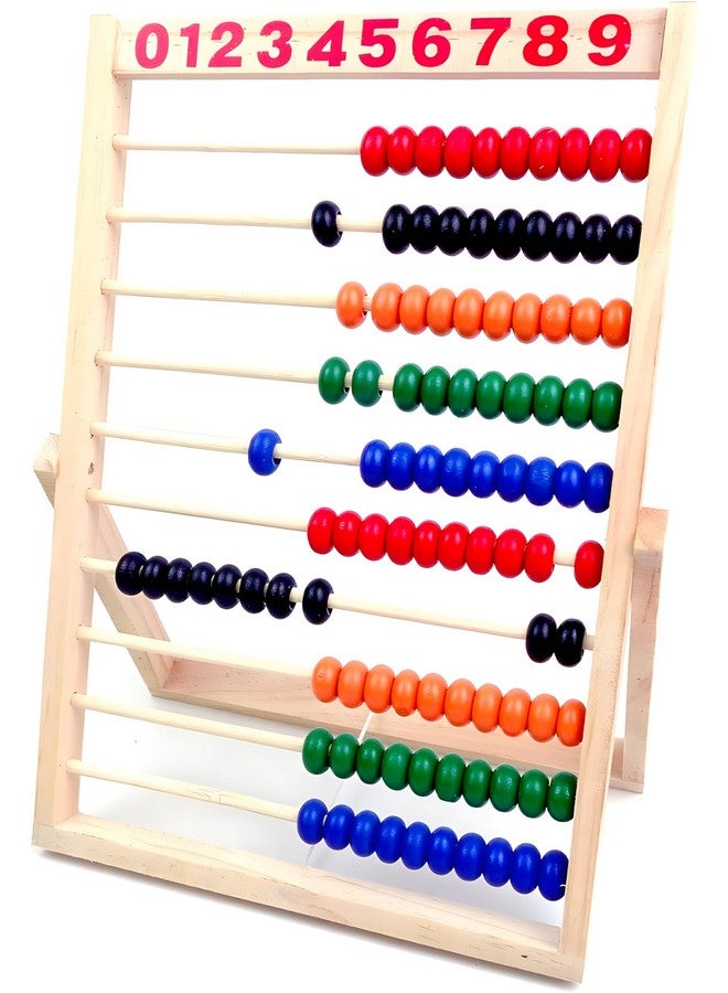 Wooden Counting Number Frame, 10 Rows Abacus For Kids Learning Math (11-1/2-Inch)