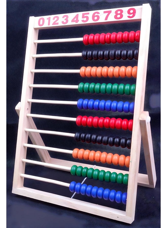 Wooden Counting Number Frame, 10 Rows Abacus For Kids Learning Math (11-1/2-Inch)