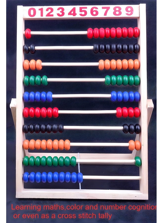 Wooden Counting Number Frame, 10 Rows Abacus For Kids Learning Math (11-1/2-Inch)