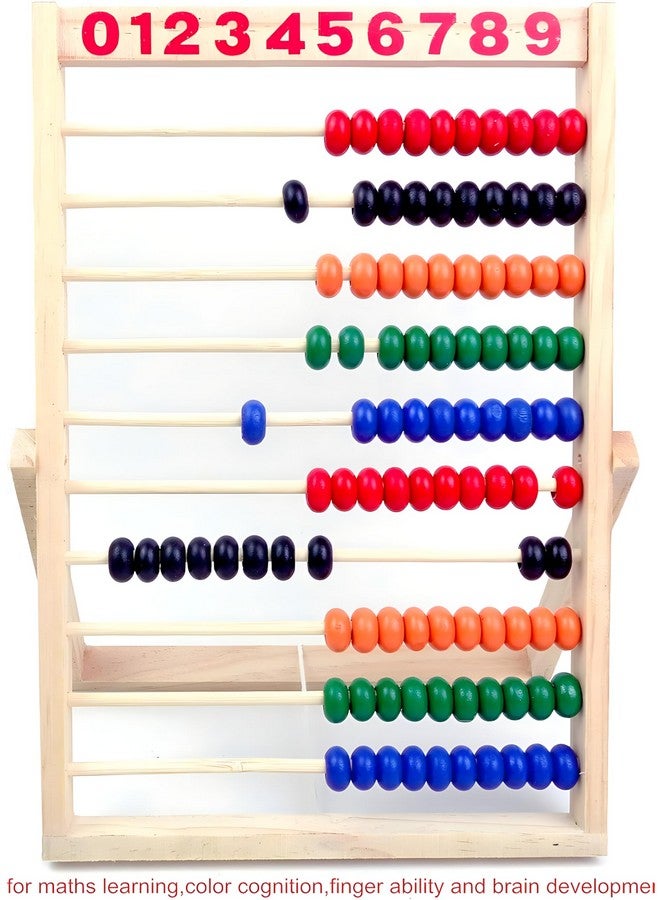 Wooden Counting Number Frame, 10 Rows Abacus For Kids Learning Math (11-1/2-Inch)