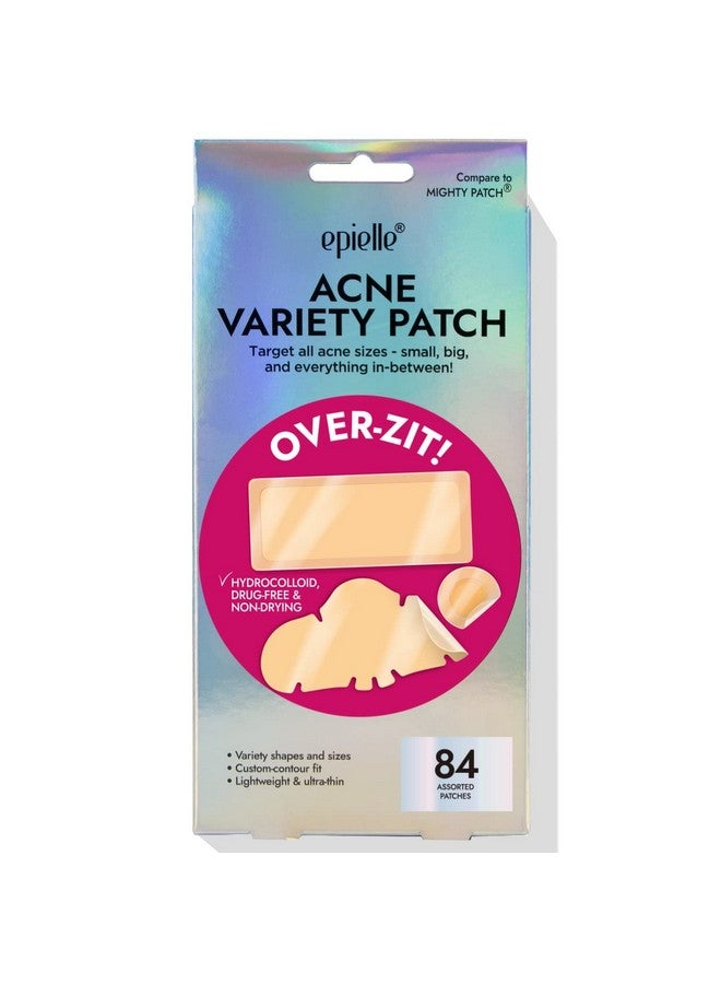 Acne Variety Patch Overzit The Ultimate Hydrocolloid Solution Of Acne Clear Patch (84 Ptches) Acne Pimple Patches Blemish Patches (Full Face)