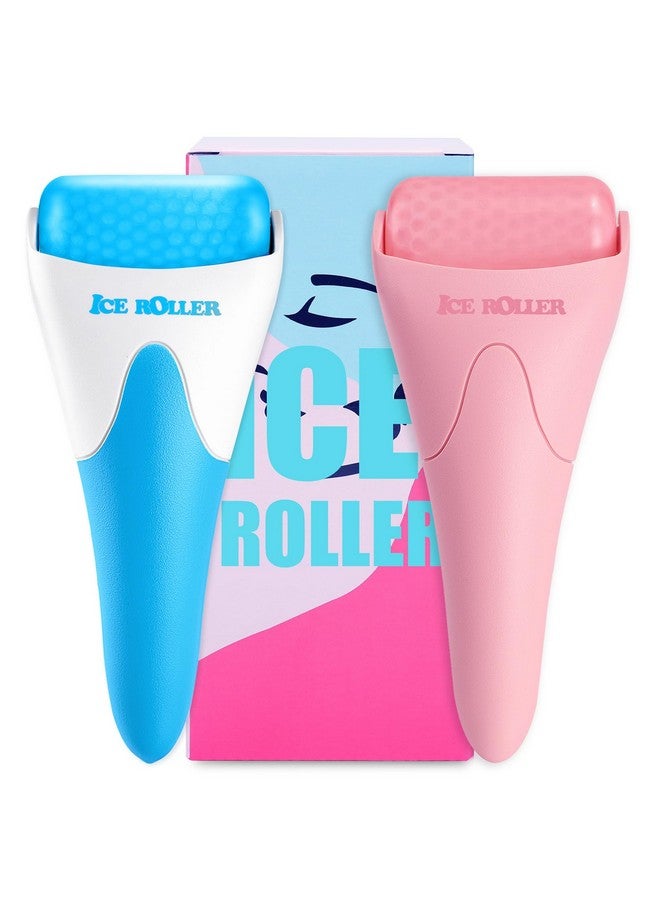 Ice Roller 2 Packs Facial Tools Reduces Puffiness Migraine Pain Relief & Energizes Skin Ideal For All Skin Types(Blue+Pink)