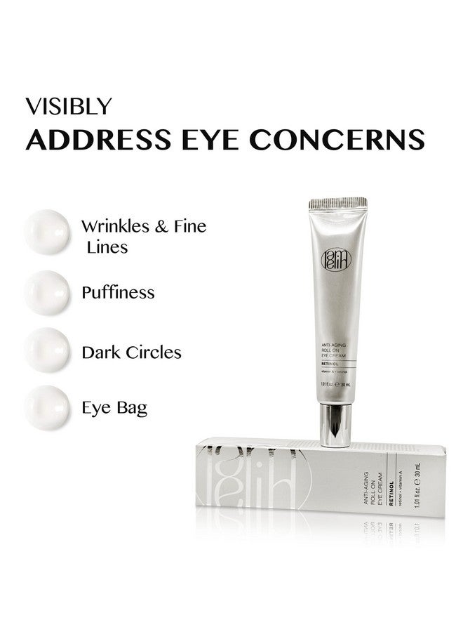 Eye Cream Roller Retinol Niacinamide Vitamin A Wrinkle & Under Eye Bag & Dark Circle Reducer Sensitive Skin Night Cream For Eye Puffiness And Fine Lines Made In Korea