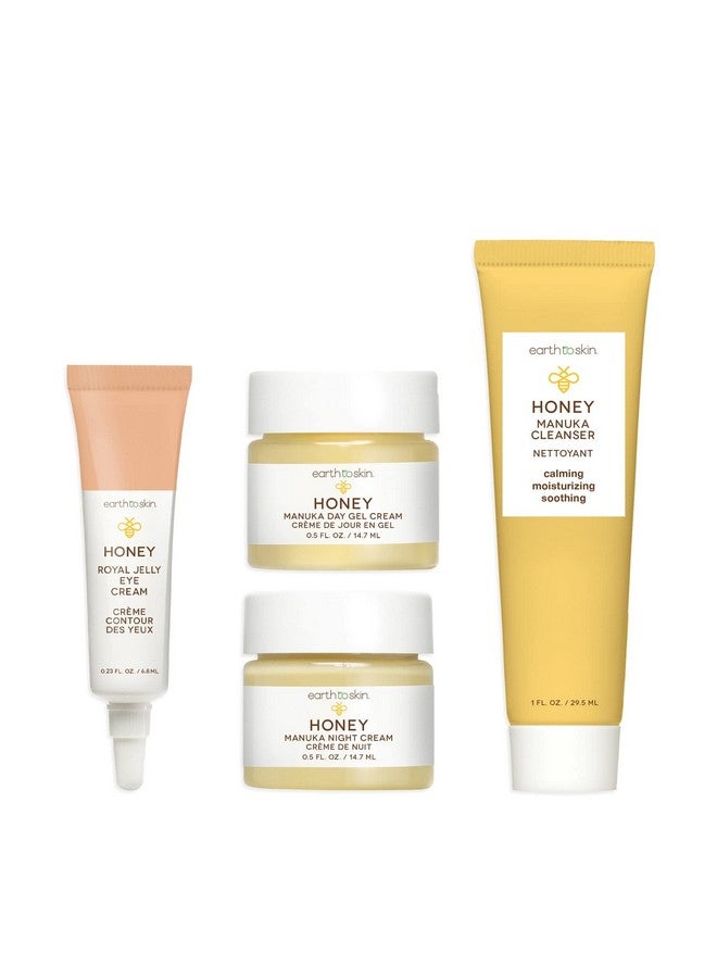 Facial Care Starter Set Manuka Honey Cleanser (1.0 Fl Oz) Day Gel Cream (0.5 Fl Oz) Night Cream (0.5 Fl Oz) And Royel Jelly Eye Cream (0.23 Fl Oz)