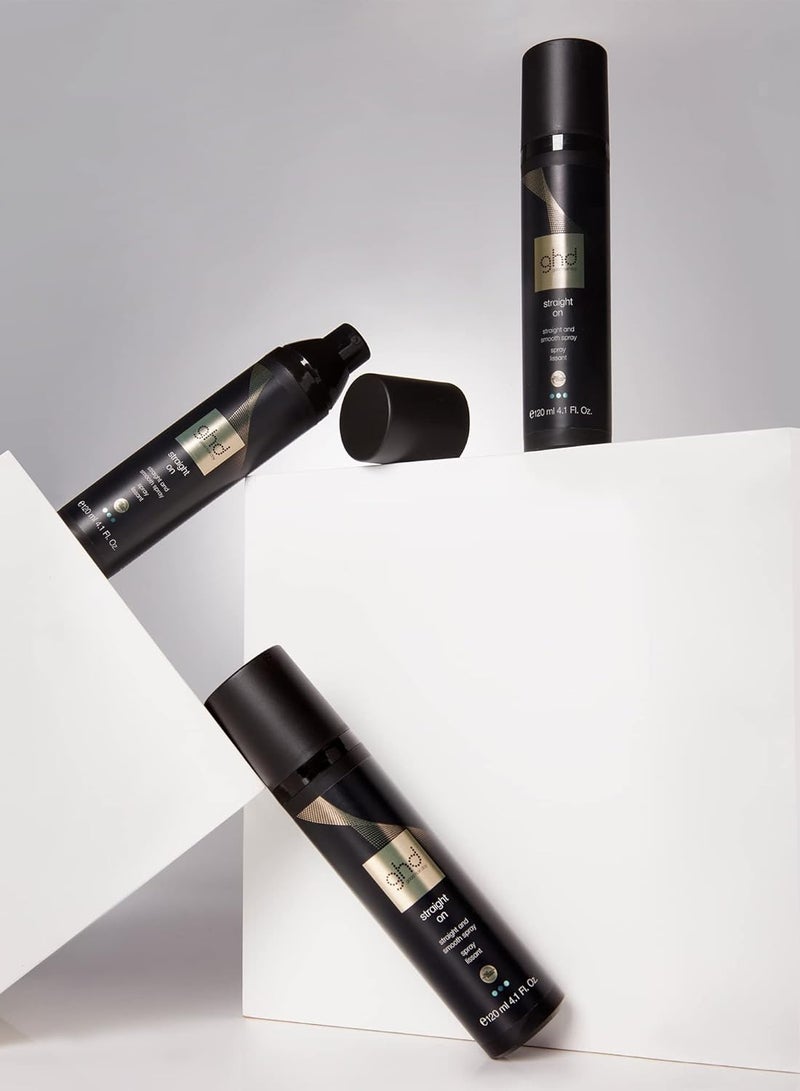 Straight On Heat Protectant for Hair Straight & Smooth Hair Spray, Heat Protection System to Strengthen and Smooth Hair for Anti-Frizz Styling 120 ml