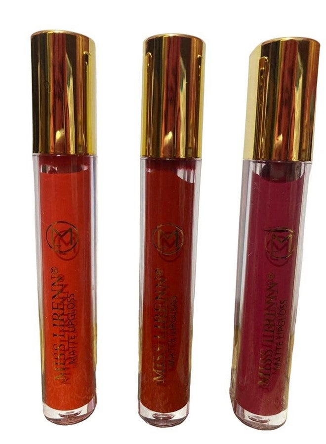 Matte Lip Gloss, Light Weight, Non-Sticky, Smudge Proof, Multicolor, Strawberry Flavour, 6 Ml, Pack Of 3 | Lip_Gloss_4_D4