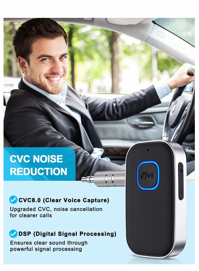 Bluetooth Car Adapter with Noise Cancelling, Wireless Aux Receiver, Bluetooth 5.0 Technology for Vehicles