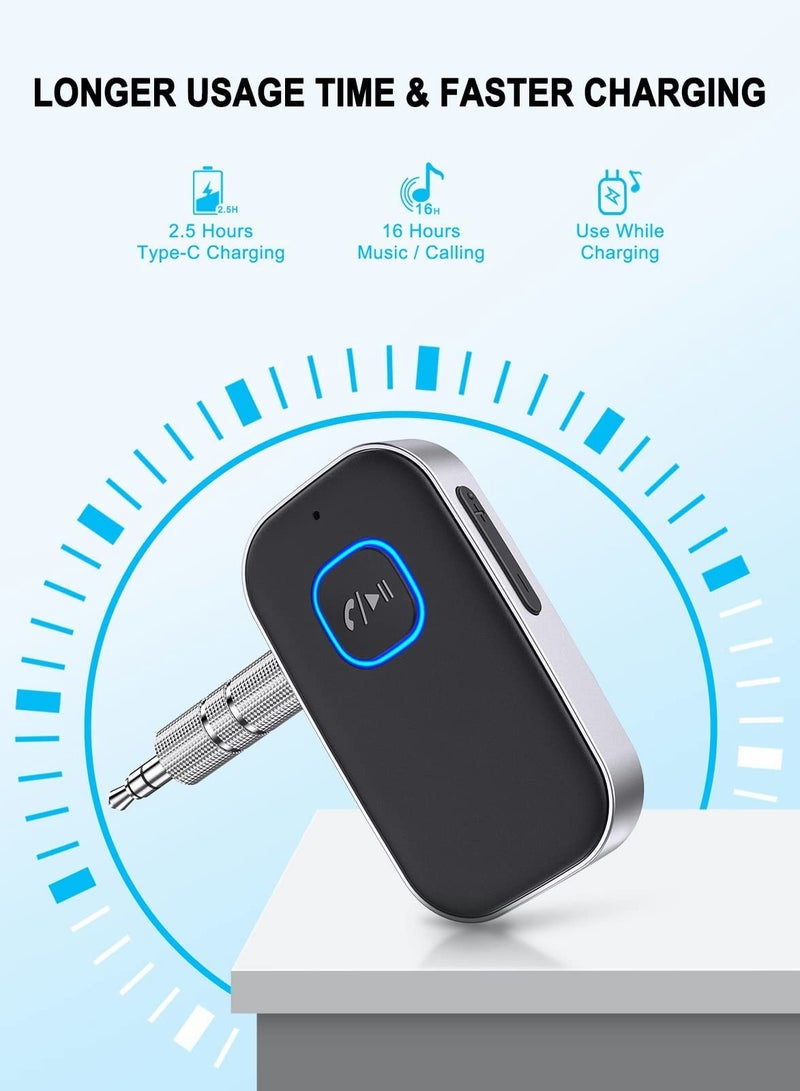 Bluetooth Car Adapter with Noise Cancelling, Wireless Aux Receiver, Bluetooth 5.0 Technology for Vehicles