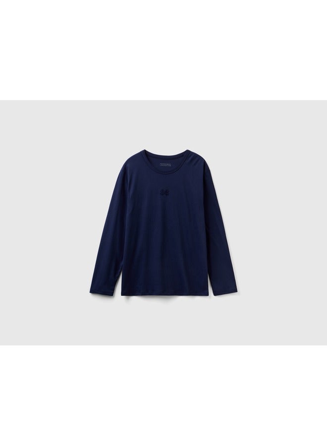 Logo T-Shirt In Long Fiber Cotton