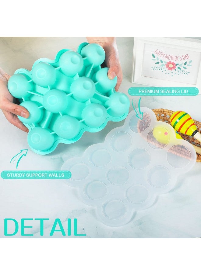 3 Baby Food Storage Container 12 Cup Silicone Baby Food Freezer Tray With Lid Stackable Reusable Silicone Baby Food Freezer Storage Tray For Food Vegetable Fruit Puree Breast Milk (Multicolor)