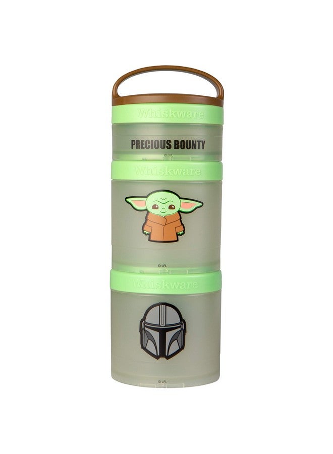 Star Wars Stackable Snack Containers For Kids And Toddlers, 3 Stackable Snack Cups For School Or Travel, Baby Yoda Grogu And The Mandalorian Helmet