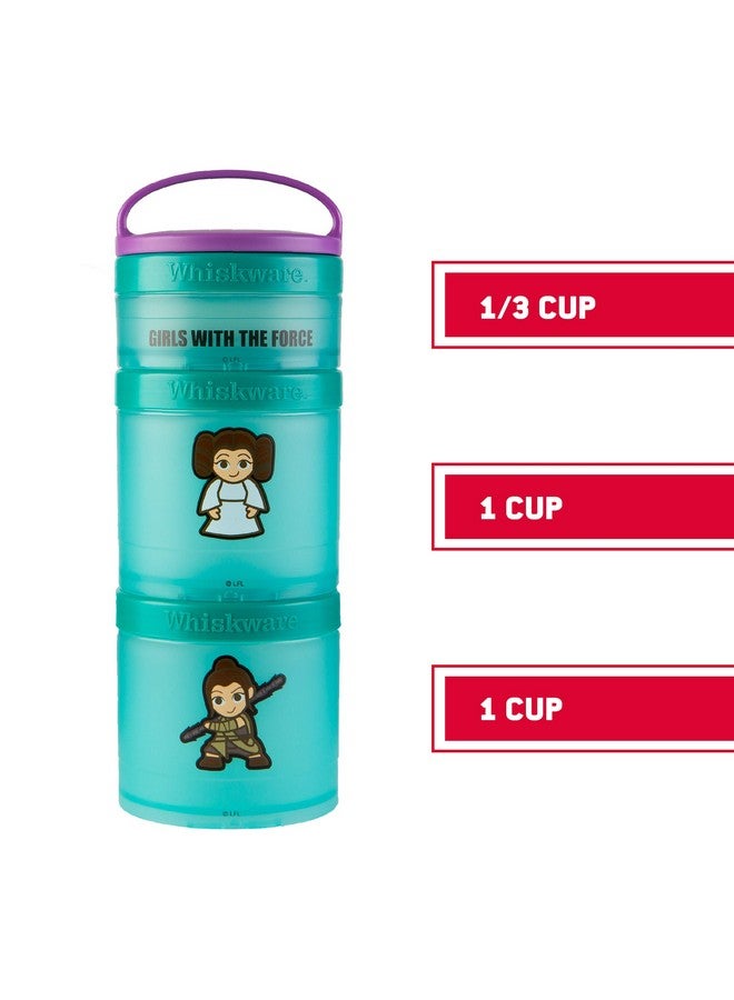 Star Wars Stackable Snack Containers For Kids And Toddlers, 3 Stackable Snack Cups For School Or Travel, Baby Yoda Grogu And The Mandalorian Helmet