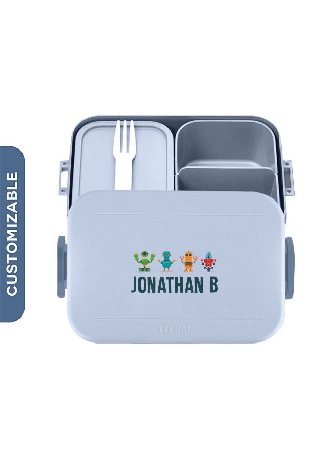 Medium Personalised Lunch box Take a Break - Nordic blue