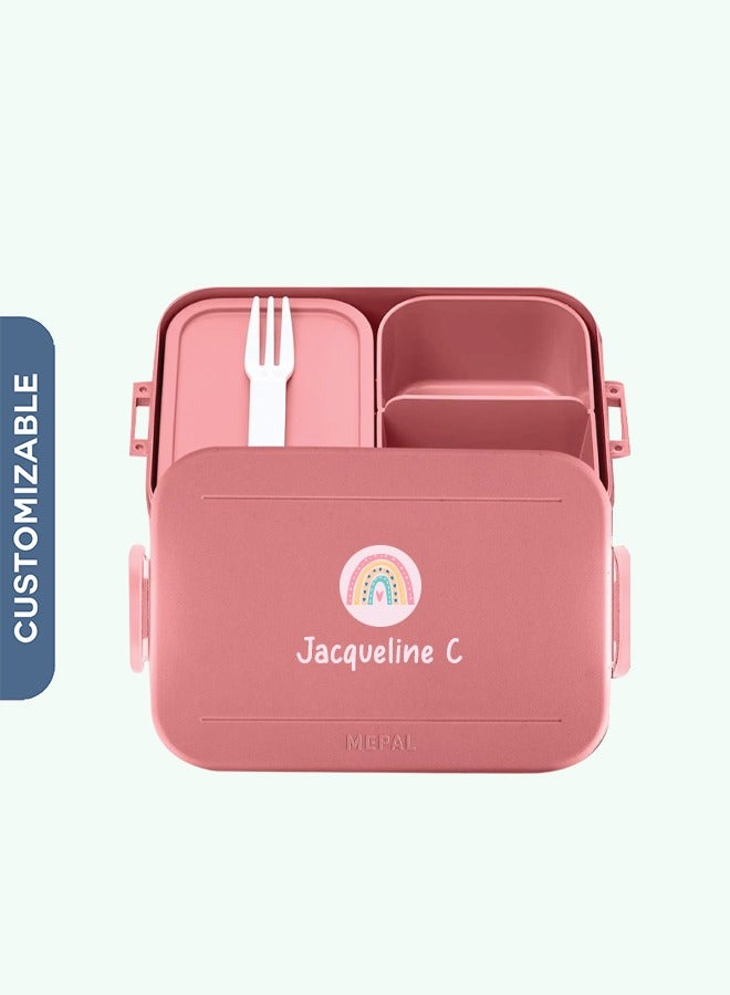 Medium Personalised Lunch Box - Vivid Pink