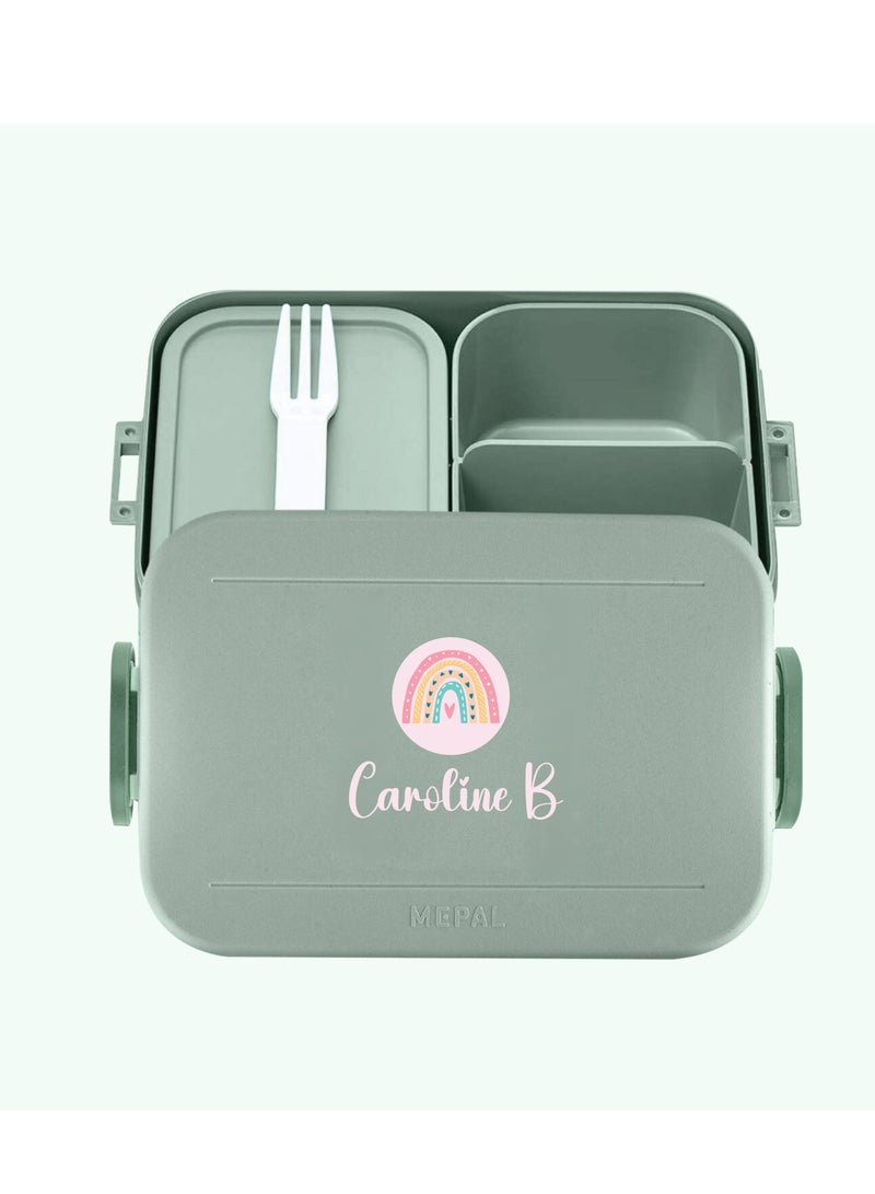 Medium Personalised Lunch box Take a Break - Nordic sage - Lunch Box - Grey