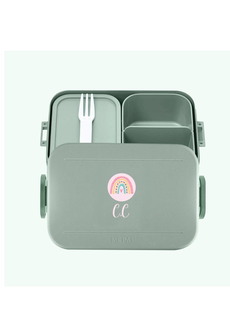 Medium Personalised Lunch box Take a Break - Nordic sage - Lunch Box - Grey