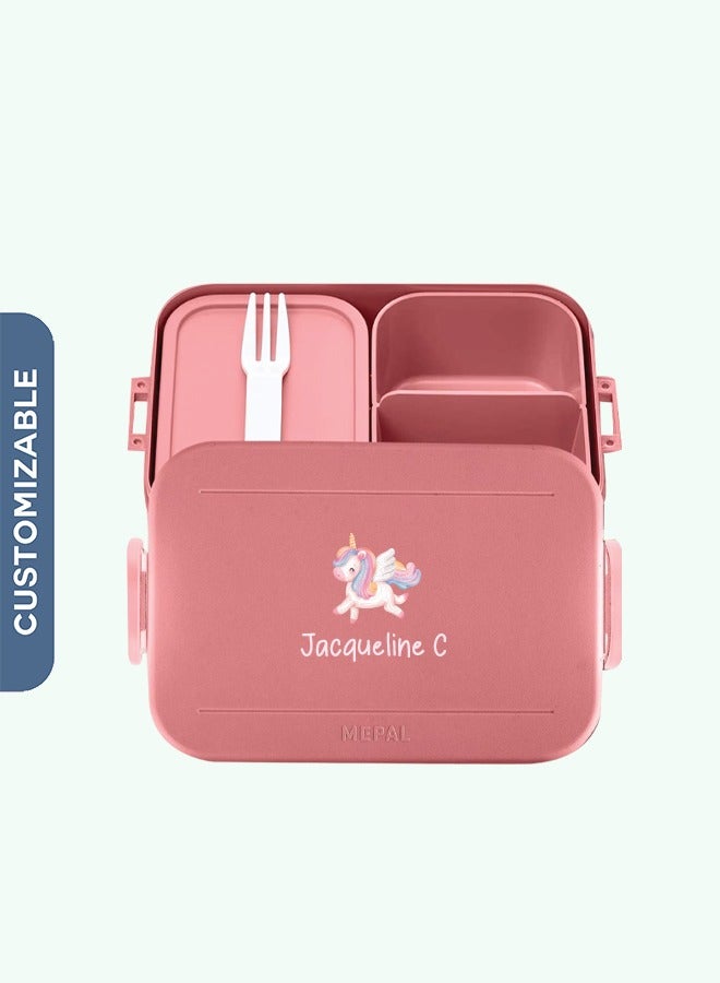 Medium Personalised Farm Design Lunch Box- Vivid Pink