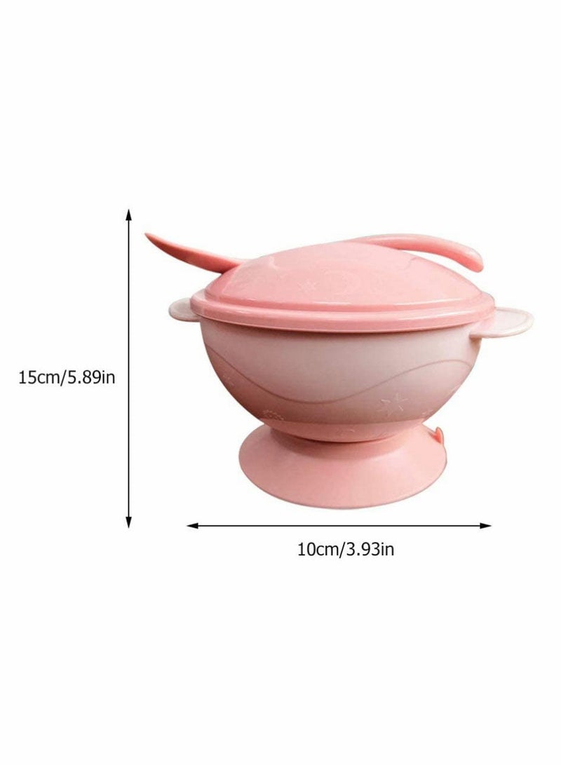 Suction Baby Feeding Bowls Set Portable Toddler Dinner Plates 2 Pack Pink Green Ideal for Children and Kids