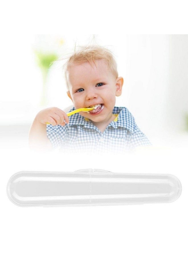 Food Grade Single Storage Box Baby Silicone Spoon Transparent Children Stainless Cutlery Set Spoon Portable Travel Tableware Case