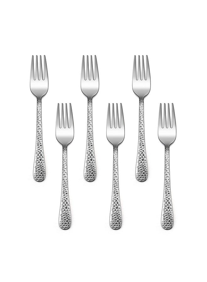 Stainless Steel Kids Forks 6Piece Toddlers Forks Safe For Preschooler/Children Hammered Adult Look & Small Size Rust Free & Dishwasher Safe