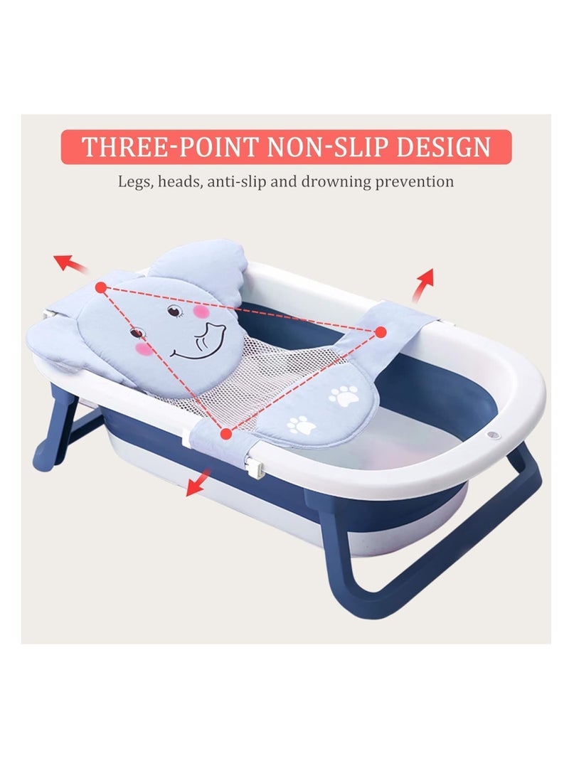 Baby Bath Seat Support Net Quick Drying Adjustable Comfortable Non-Slip Infant Bathtub Sling Shower Mesh for a Tub Net Slip Proof Mesh Comfortable with Safety Support Corners Blue