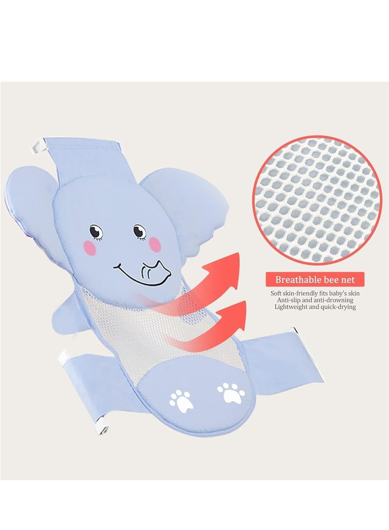 Baby Bath Seat Support Net Quick Drying Adjustable Comfortable Non-Slip Infant Bathtub Sling Shower Mesh for a Tub Net Slip Proof Mesh Comfortable with Safety Support Corners Blue