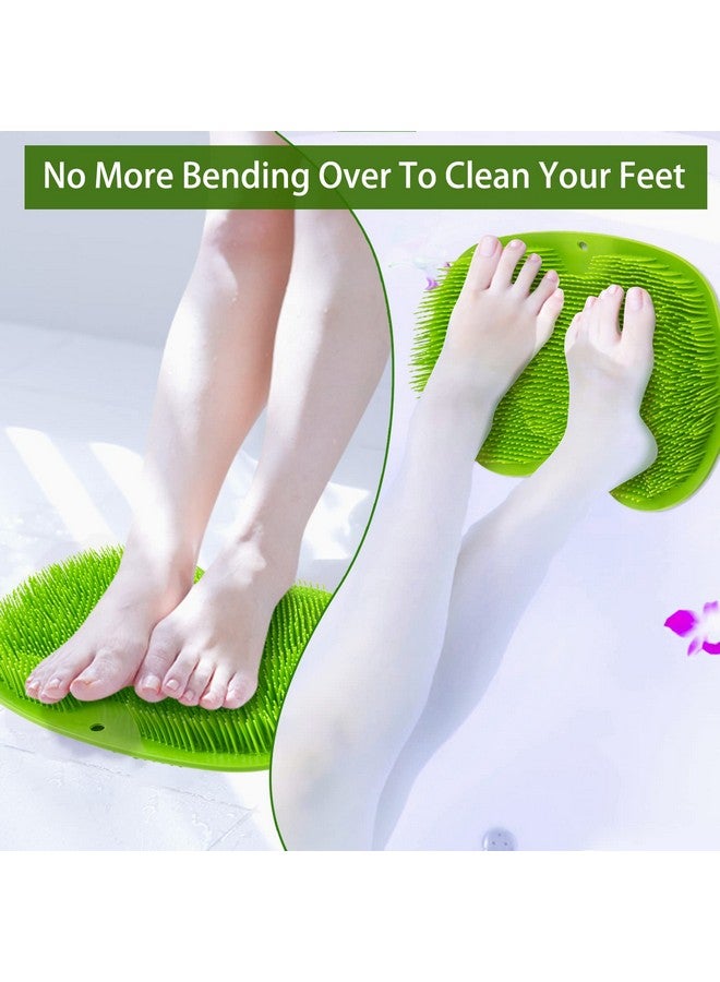 Shower Foot Scrubber Mat With Nonslip Suction Cups Larger Size Feet Massager Scrubber To Improve Foot Circulation Clean Massage Smooth And Exfoliate Tired Achy Feet