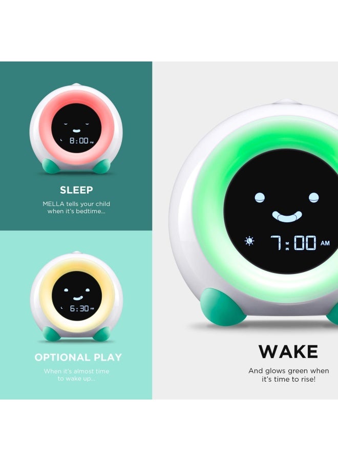 Mella Ready To Rise Children S Sleep Trainer Ok To Wake Alarm Clock Night Light And Sleep Sounds Machine Tropical Teal