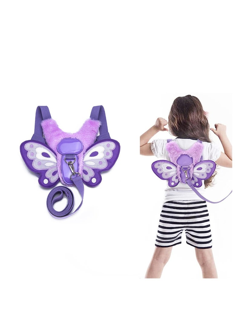 Purple Butterfly Toddler Harness Leash Safe Infant Walking Strap Anti Lost Backpack for Boys and Girls Portable