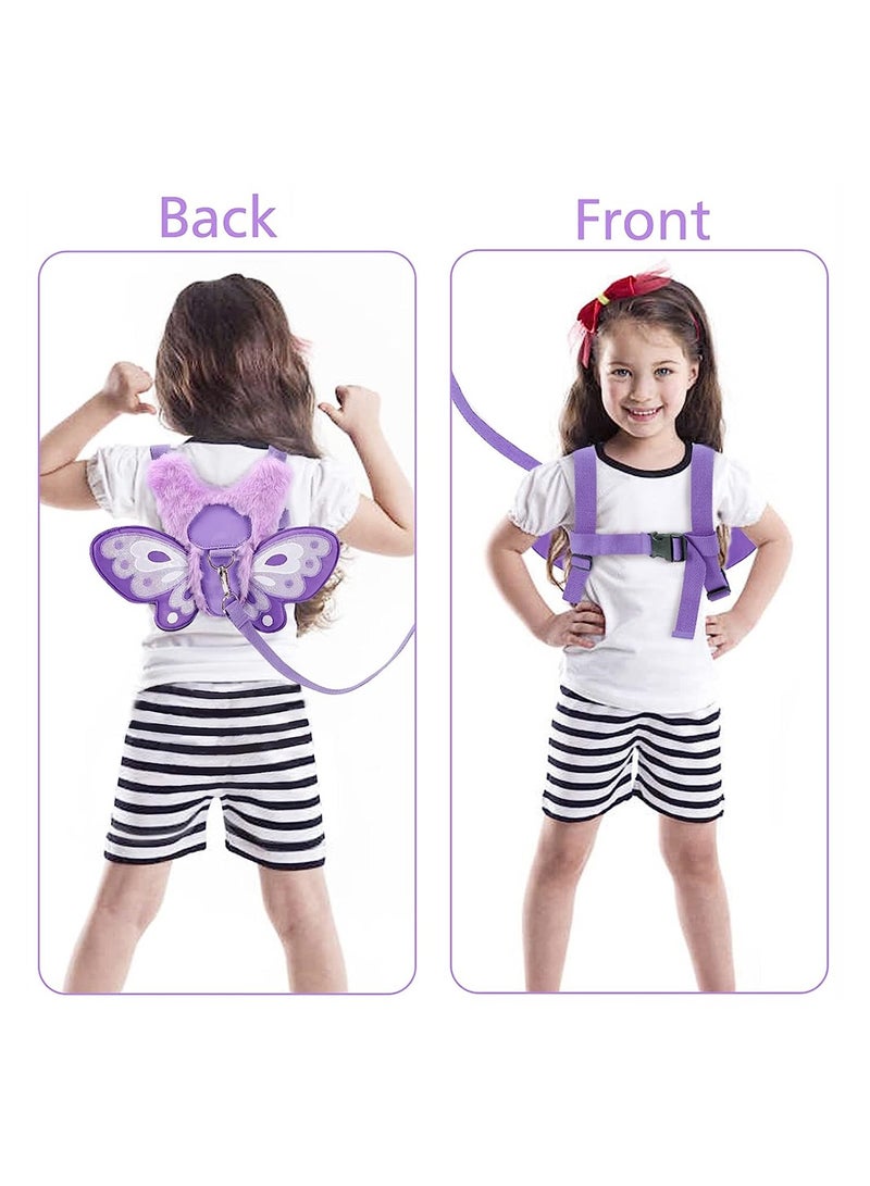 Purple Butterfly Toddler Harness Leash Safe Infant Walking Strap Anti Lost Backpack for Boys and Girls Portable