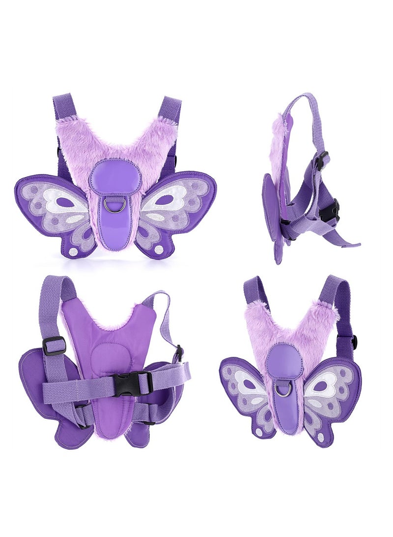 Purple Butterfly Toddler Harness Leash Safe Infant Walking Strap Anti Lost Backpack for Boys and Girls Portable