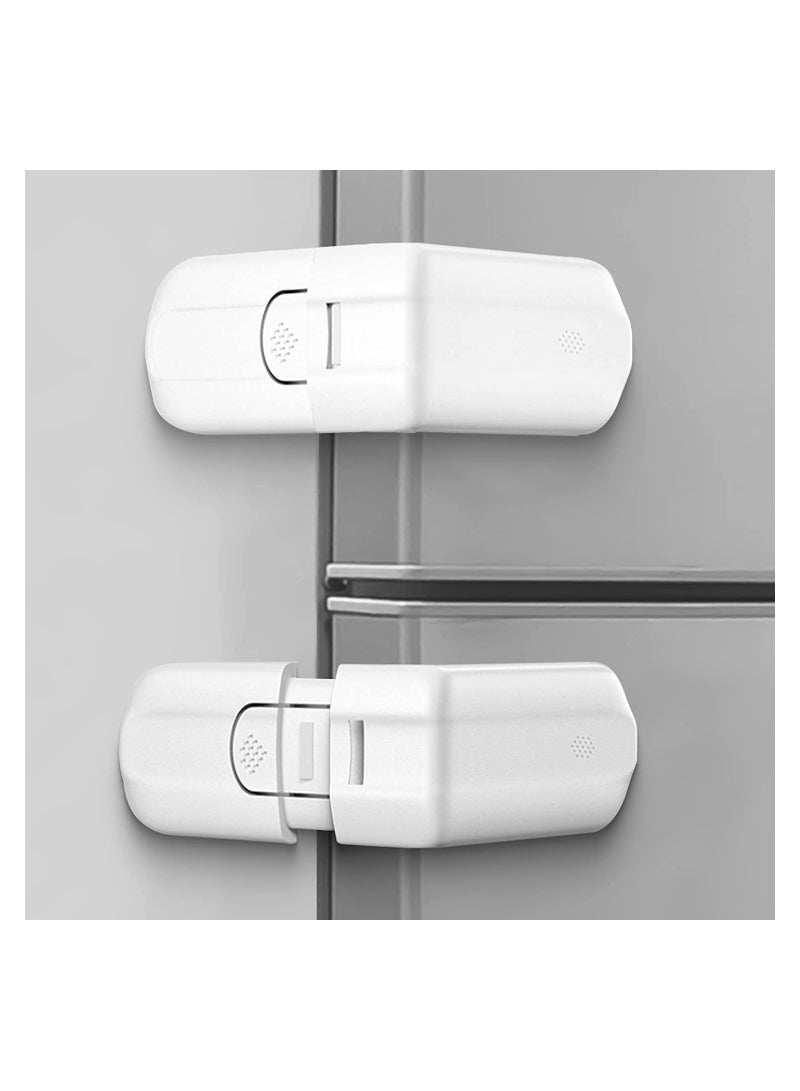 Kids Safety Cabinet Locks, 4Pcs Child Safety Refrigerator Lock for Home Fridge Freezer Door Proof Locks, with Adhesive and Easy to Install, Anti-pinch Baby 90-degree Safety Right-angle Lock