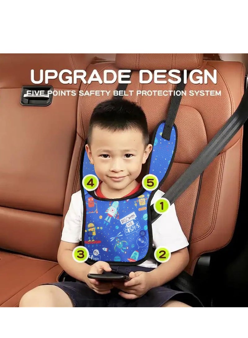 Child Seat Belt Adjuster for Kids Safety Strap Cover and Positioner Pad Soft Safety Travel Harness Cove Protect Children