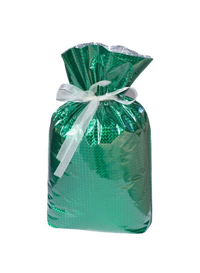 210894 4Piece Drawstring Gift Bags Large Diamond Green