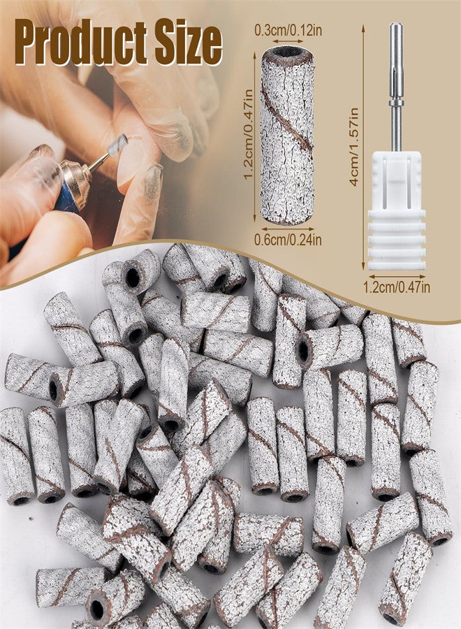 60 Pieces Sanding Bands for Nail Drill, Professional Manicure Fine Grit Nail Drill, Nail File Polishing Sanding Bands for Acrylic Nails Gel Manicures and Pedicure